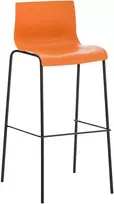 Mville Hover baro kėdė, plastikinė, 4 kojos, oranžinė, juoda