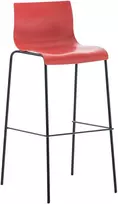 Mville Hover baro kėdė, plastikinė, 4 kojos, raudona, juoda