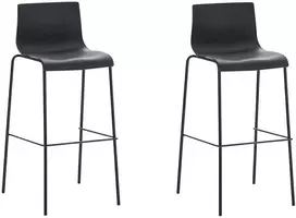 Mville 2 baro kėdžių rinkinys HOVER plastikinis 4 kojų rėmas juodas, juodas
