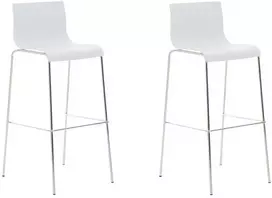Mville 2 baro kėdžių rinkinys HOVER plastikinis 4 kojų rėmas baltas, chromuotas