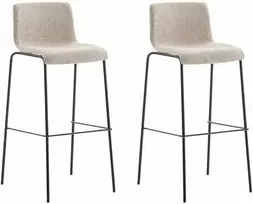 Mville 2 baro kėdžių rinkinys „Hover“ audinys, 4 kojų rėmas, kreminė, juoda