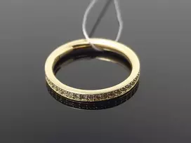 Geltono aukso žiedas su briliantais