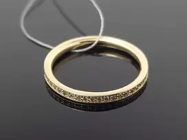 Geltono aukso žiedas su briliantais
