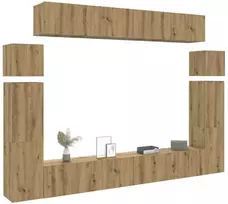TV staliukas 8 dalių sieninis televizoriaus spintelės komplektas Artisan Oak