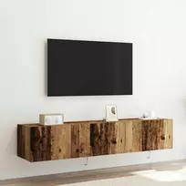 TV staliukas TV sieninė spintelė su LED 2 pcs Senas medis 80 x 35 x 31 cm