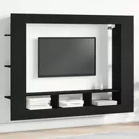 TV staliukas Televizoriaus spintelė juoda ąžuolo 152 x 22 x 113 cm