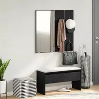 Prieškambario baldų komplektas su stalčių 4 pcs Juodas ąžuolas