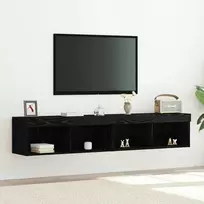 TV staliukas TV spintelių komplektas 2 pcs juoda ąžuolo 80 x 30 x 30 cm