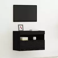 TV staliukas TV sieninė spintelė su LED juoda ąžuolo 60 x 30 x 40 cm