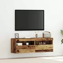 TV staliukas TV sieninė spintelė su LED 2 pcs Sena mediena 60 x 30 x 40 cm