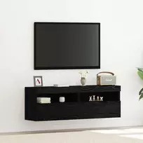 TV staliukas TV sieninė spintelė su LED 2 pcs juoda ąžuolo 60 x 30 x 40 cm