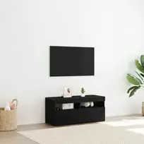 TV staliukas Televizoriaus spintelė su LED Juodas ąžuolas 90 x 35 x 40 cm