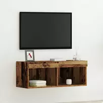 TV staliukas TV spintelių komplektas su LED Sena mediena 80 x 30 x 30 cm
