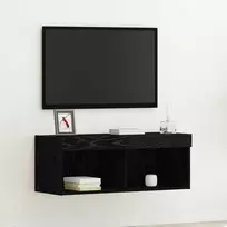 TV staliukas TV spintelių komplektas su LED Juodas ąžuolas 80 x 30 x 30 cm