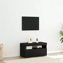 TV staliukas Televizoriaus spintelė su LED Juodas ąžuolas 75 x 35 x 40 cm