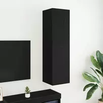 TV staliukas Sieninis televizoriaus stovas Juodas ąžuolas 30,5 x 30 x 110 cm