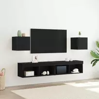 TV staliukas Sieninis televizoriaus kabinetas 2 pcs Juodojo ąžuolo