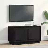 TV staliukas Televizoriaus spintelė juoda ąžuolo 80 x 35 x 45 cm