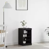 LED Bufetas Juodas ąžuolas 41 x 37 x 67 cm Apdirbta mediena