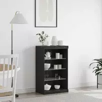 LED Bufetas Juodas ąžuolas 60,5 x 37 x 100 cm Apdirbta mediena