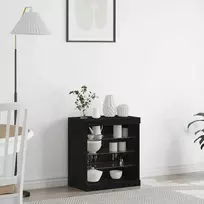 LED Bufetas Juodas ąžuolas 60,5 x 37 x 67 cm Apdirbta mediena