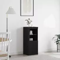 LED Bufetas Juodas ąžuolas 41 x 37 x 100 cm Apdirbta mediena