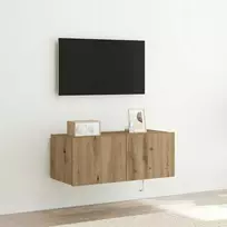TV staliukas TV sieninė spintelė su LED Amatininkų ąžuolas 80 x 35 x 31 cm