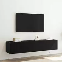 TV staliukas TV sieninė spintelė su LED 2 pcs Juodas ąžuolas 80 x 35 x 31 cm