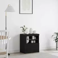 LED Bufetas Juoda 60,5 x 37 x 67 cm Apdirbta mediena