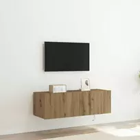TV staliukas TV sieninė spintelė su LED Amatininkų ąžuolas 100 x 35 x 31 cm