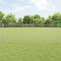 Suvirintas vielos tvora su stulpeliais 100 x 0,8 m Sidabrinė