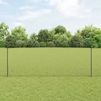 Suvirintas vielos tvora su stulpeliais 10 x 1,4 m Pilka