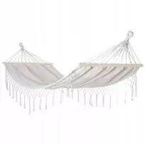 Extralink Juodasis miškas | Hamakas | balta su kutais 1 asmeniui 200x100cm su rėmu