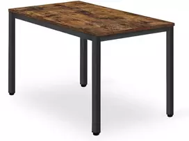 Leobert TESSA stalas 120 cm x 60 cm - kaimiško stiliaus / juodos kojos