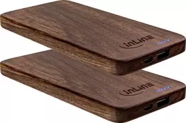 „InLine 2er ®“ USB įkroviklis, 5000 mAh, su LED ekranu, natūralaus medžio drožlių plokštė