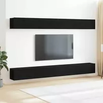 TV staliukas TV spintelių komplektas 6 vnt. Juodas ąžuolas Apdirbta mediena