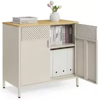 Songmics Sandėliavimo spintelė 40 x 80 x 76 cm smėlio smėlio spalvos - natūrali smėlio spalva