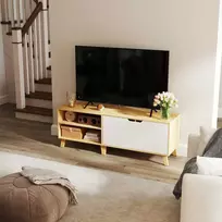 TV staliukas Songmics Vasagle Televizoriaus spintelė, televizoriaus staliukas su 2 durelėmis, 140 cm ilgio
