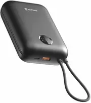 „Swissten Voltbox“ 35 W išorinė baterija, 20000 mAh, su integruotais USB-C ir „Lightning“ laidais