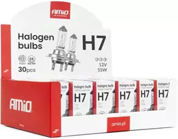 Halogeninių lempučių rinkinys H7 12V 55W UV filtras 30 vnt. amio-04399