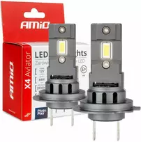 LED žibintų lemputės X4-series AVIATOR H7/H18 6500K max 44W AMIO-03764