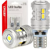 Standartinės T10 W5W LED lemputės 6x3020 + 1x3030 SMD baltos 12v 24v amio-03718