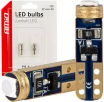 Standartinės žalios LED lemputės W1W T5 12V 3030 1LED HP amio-03729