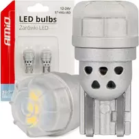 LED lemputės 360 grynos šviesos serijos standartinės T10 W5W 3x3020 SMD baltos 12V 24V amio-03725