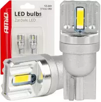 Standartinės T10 W5W LED lemputės 2x1860 SMD baltos 12V 24V amio-03719