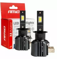 LED žibintų lemputės X4-series AVIATOR H3 6500K max 44W AMIO-03762