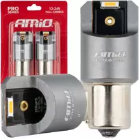 LED lemputės „Full Canbus Pro py21w“ 2x1860 SMD oranžinės 12v 24v amio-03594