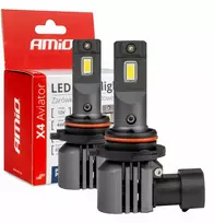 LED žibintų lemputės X4-series AVIATOR HB4 9006 6500K max 44W AMIO-03767