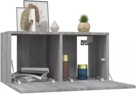 TV staliukas | TV spintelių komplektas | 2 pcs Pilka 60 x 30 x 30 cm