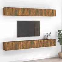 TV staliukas TV spintelės, 8vnt., dūminio ąžuolo, 60x30x30cm, mediena